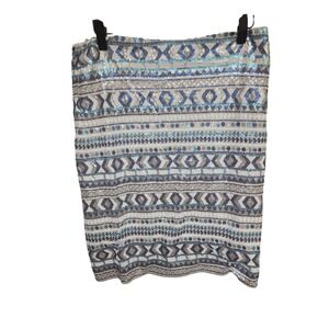 Mark Zunino Sequin Skirt Size 4 Blue Gray White Geometric Party‎